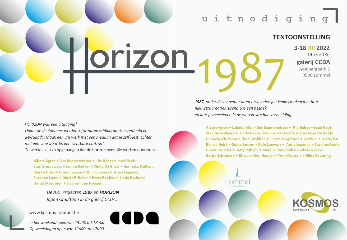uitnodiging Expositie art project 1987 en Horizon
